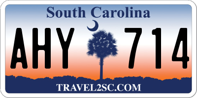 SC license plate AHY714