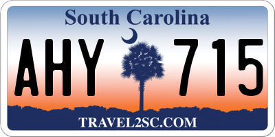 SC license plate AHY715