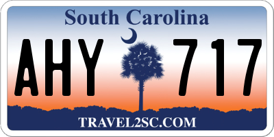 SC license plate AHY717