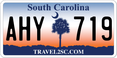 SC license plate AHY719