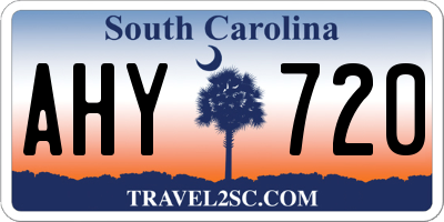 SC license plate AHY720