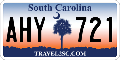 SC license plate AHY721