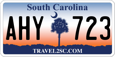 SC license plate AHY723