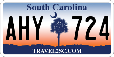 SC license plate AHY724