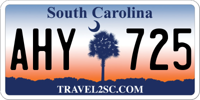 SC license plate AHY725