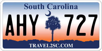 SC license plate AHY727