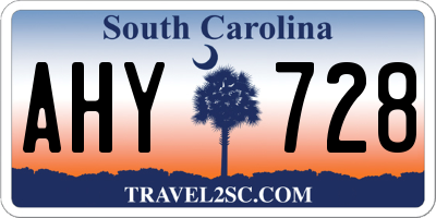 SC license plate AHY728