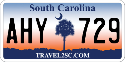 SC license plate AHY729
