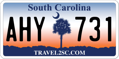 SC license plate AHY731