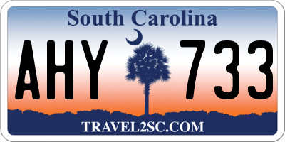SC license plate AHY733