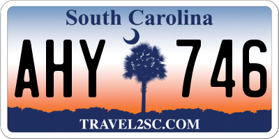 SC license plate AHY746