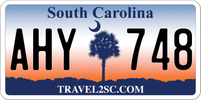 SC license plate AHY748