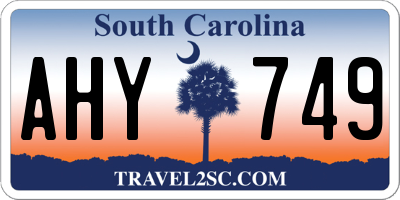 SC license plate AHY749