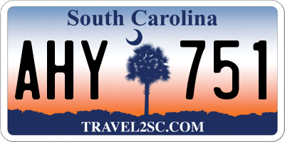 SC license plate AHY751