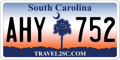 SC license plate AHY752