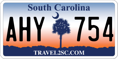 SC license plate AHY754