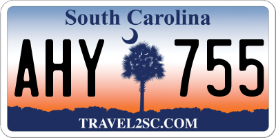 SC license plate AHY755