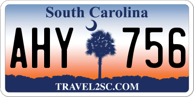 SC license plate AHY756