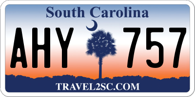 SC license plate AHY757