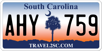 SC license plate AHY759