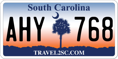 SC license plate AHY768