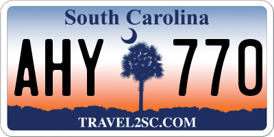 SC license plate AHY770