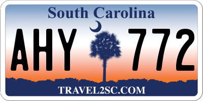 SC license plate AHY772