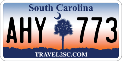 SC license plate AHY773