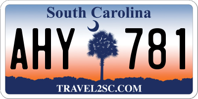 SC license plate AHY781
