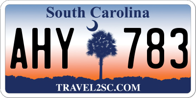 SC license plate AHY783