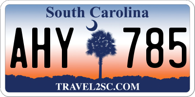 SC license plate AHY785