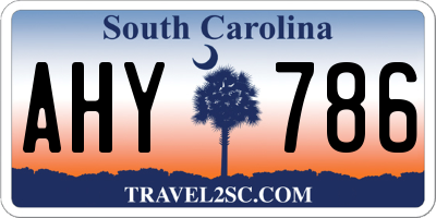 SC license plate AHY786