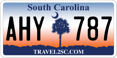 SC license plate AHY787