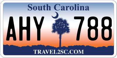 SC license plate AHY788