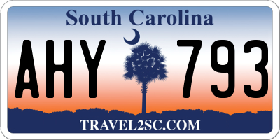 SC license plate AHY793