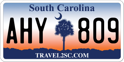 SC license plate AHY809