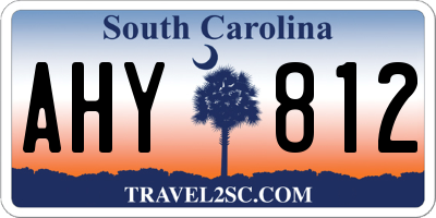 SC license plate AHY812