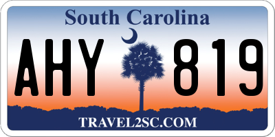 SC license plate AHY819