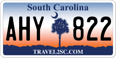 SC license plate AHY822