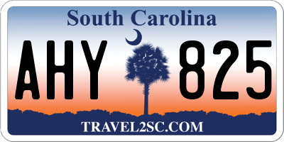 SC license plate AHY825