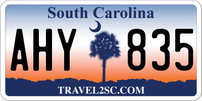 SC license plate AHY835
