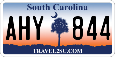 SC license plate AHY844