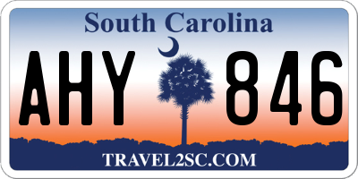 SC license plate AHY846