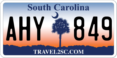 SC license plate AHY849