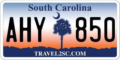 SC license plate AHY850