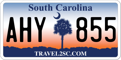 SC license plate AHY855
