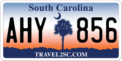 SC license plate AHY856