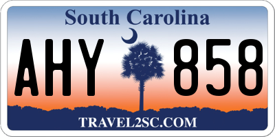 SC license plate AHY858