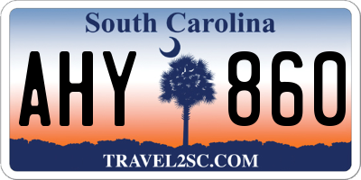 SC license plate AHY860