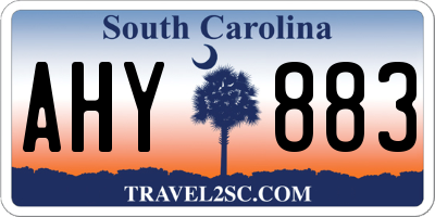 SC license plate AHY883